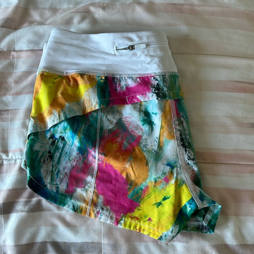 multicolored lululemon shorts